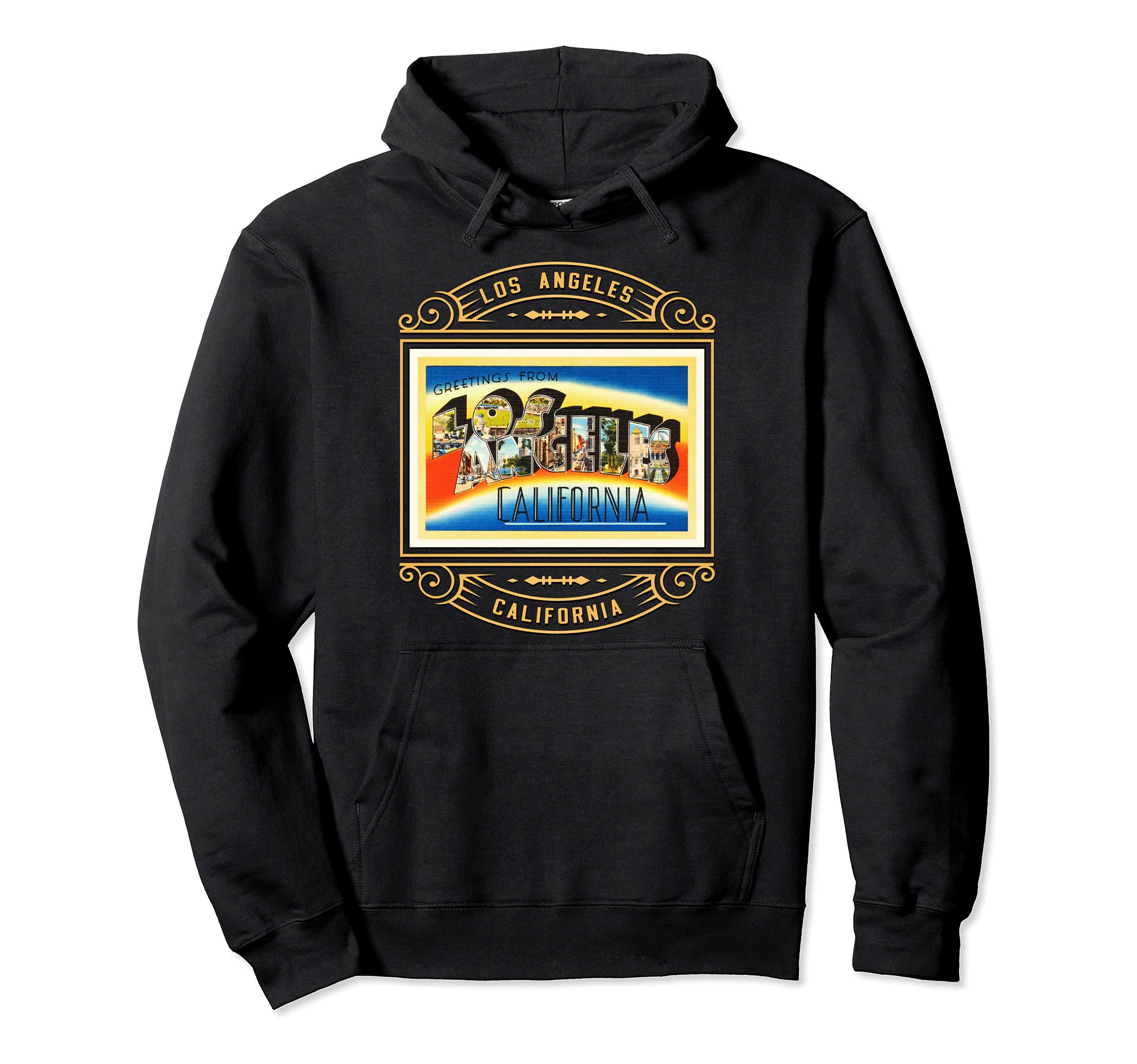 Los Angeles California CA Large Letter Travel Postcard 1 Pullover Hoodie