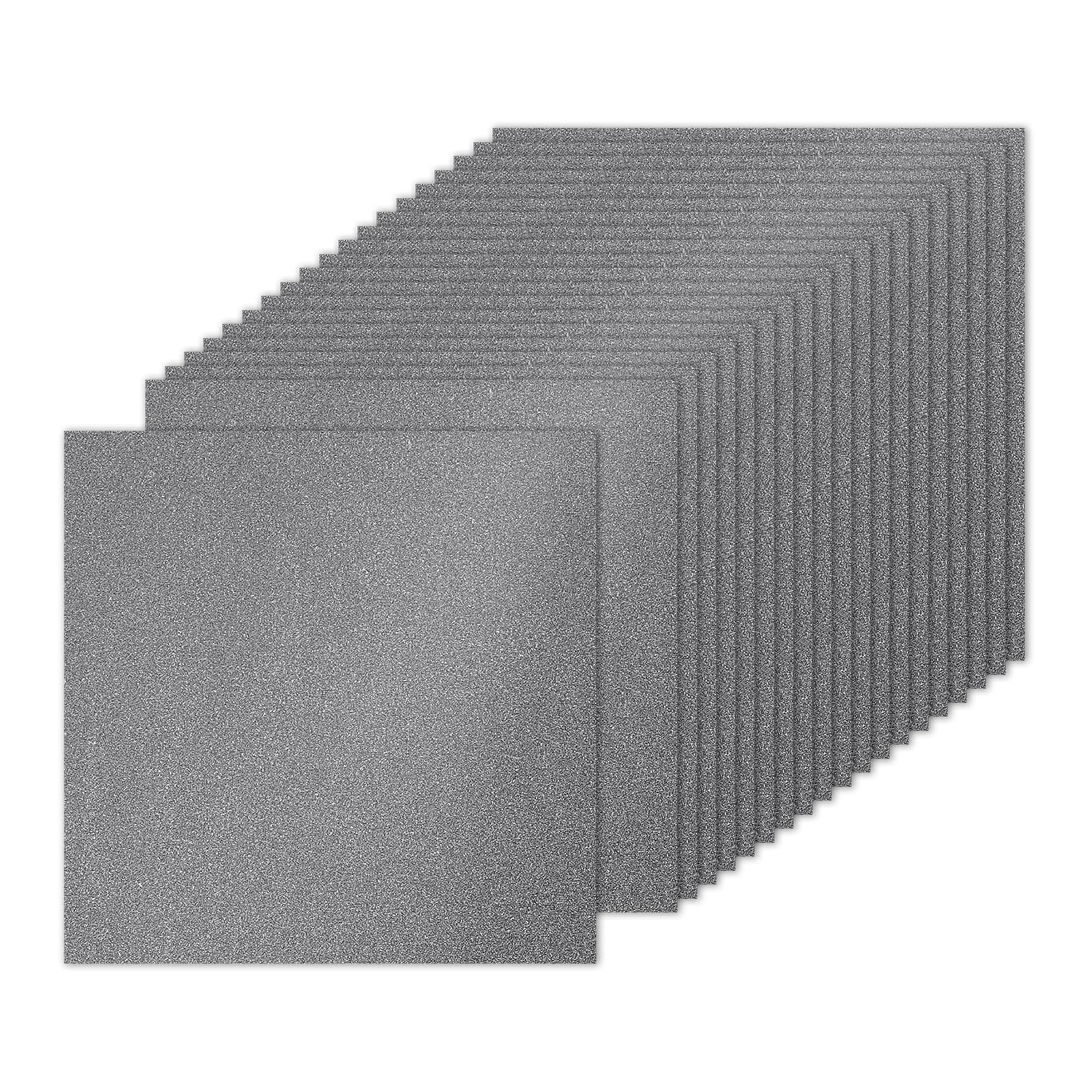 PATIKIL 20 Sheets Grey Glitter Cardstock 10 x 10 in, Glitter Card Stock Paper Square Premium Sparkly Paper Craft Cardstock Paper 250gsm for Scrapbook Card DIY Art Wedding Party