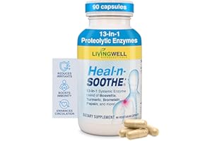 HEAL-N-SOOTHE Joint Supplement – Proteolytic Enzymes Formula with Bromelain, Papain, Boswellia, Turmeric & Ginger – Joint Mobility, Muscle Flexibility, Healthy Circulation Wellness - 90 Count (1 Pack)
