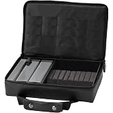 Casemaster Pro 9 Dart Leatherette Storage/Travel Case, Black | Engineered Synthetic Leather, Hard Resin Shell, 15 Flight Pockets, Tubes Fit Molded Flights, Holds 9 Darts