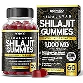 Shilajit Gummies For Men & Women 1000mg (High Potency Gold Grade with 85+ Trace Minerals with Fulvic Acid) - Energy & Immunity Support - Third Party Tested, Non GMO, Vegan & Made in USA - (60 Gummies)