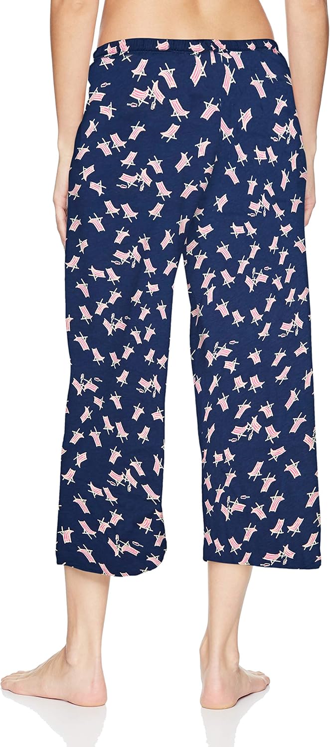 HUE Women's Printed Knit Capri Pajama Sleep Pant at  Women’s Clothing store