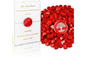 VEWINGL 250 Pcs Wax Seal Beads for Wax Seal Stamps, Cards, Wedding Invitations, Wine Packaging, Gift Wrap, Envelopes (250, Big Red)