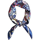 MEISEE Mulberry Silk Scarfs Women Small Square Scarf 21" x 21" Breathable Lightweight Neckerchief Headscarf