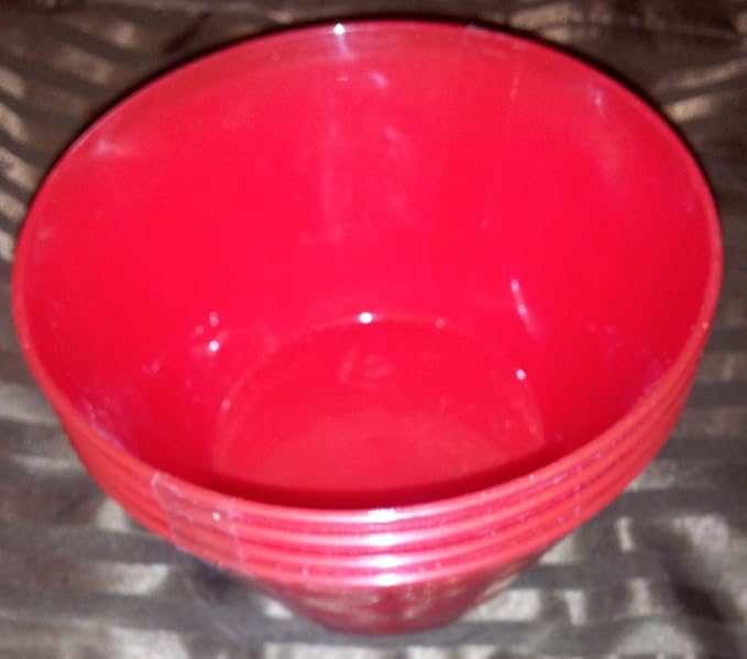 Amazon.com: Essential Home 4 Pk Red Bowls 5.5" D 3.75" H: Mixing Bowls