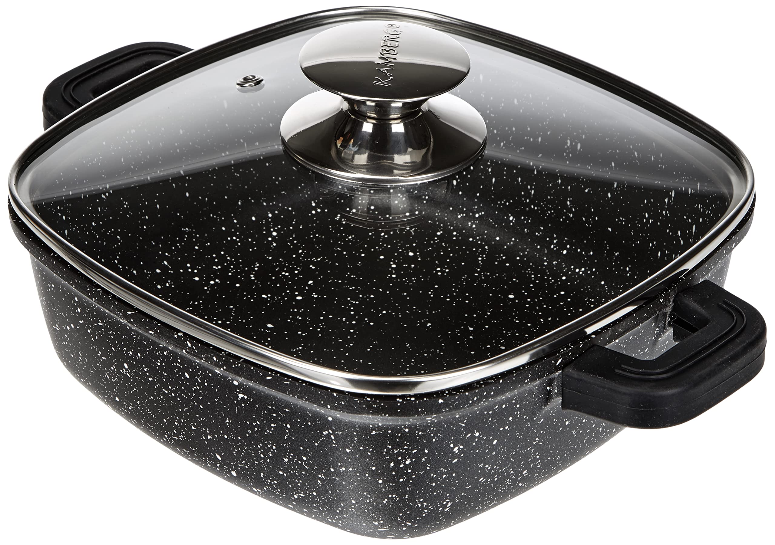KAMBERG 8100 Cast Aluminium Induction Square Cooking Pot, Black