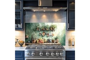 NYZE Kitchen Backsplash Stickers Waterproof Stove Backsplash Protector, 30 X 16 inch Removable Kitchen Wallpaper with Wall Ar