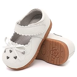 Femizee Girls Leather Bows Design Soft Round Toe