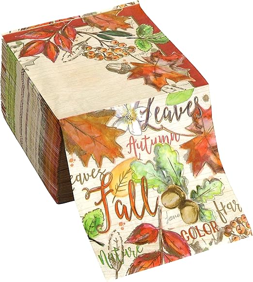 Artstyle Disposable Paper Dinner Christmas Party Napkins, Color My Fall, 120Count Amazon.ca