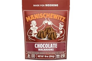 Manischewitz Chocolate Macaroons, 10 oz | Coconut Macaroons | Resealable Bag | Dairy Free | Gluten Free Coconut Cookie | Kosher for Passover