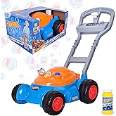 Hot Wheels™ Bubble Lawn Mower for Toddlers, Bubble Blowing Machines, Indoor/Outdoor Gardening Toy, Birthday Gift for Prechool Girls and Boys, No Batteries Required, Includes Bubble Solution, 2+