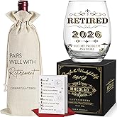 WFFW Best 2026 Gifts for Retiring Women & Men, Not My Problem Anymore, Funny Stemless Wine Glass - Retirement Gift for Coworkers, Teachers, Mom & Dad -267