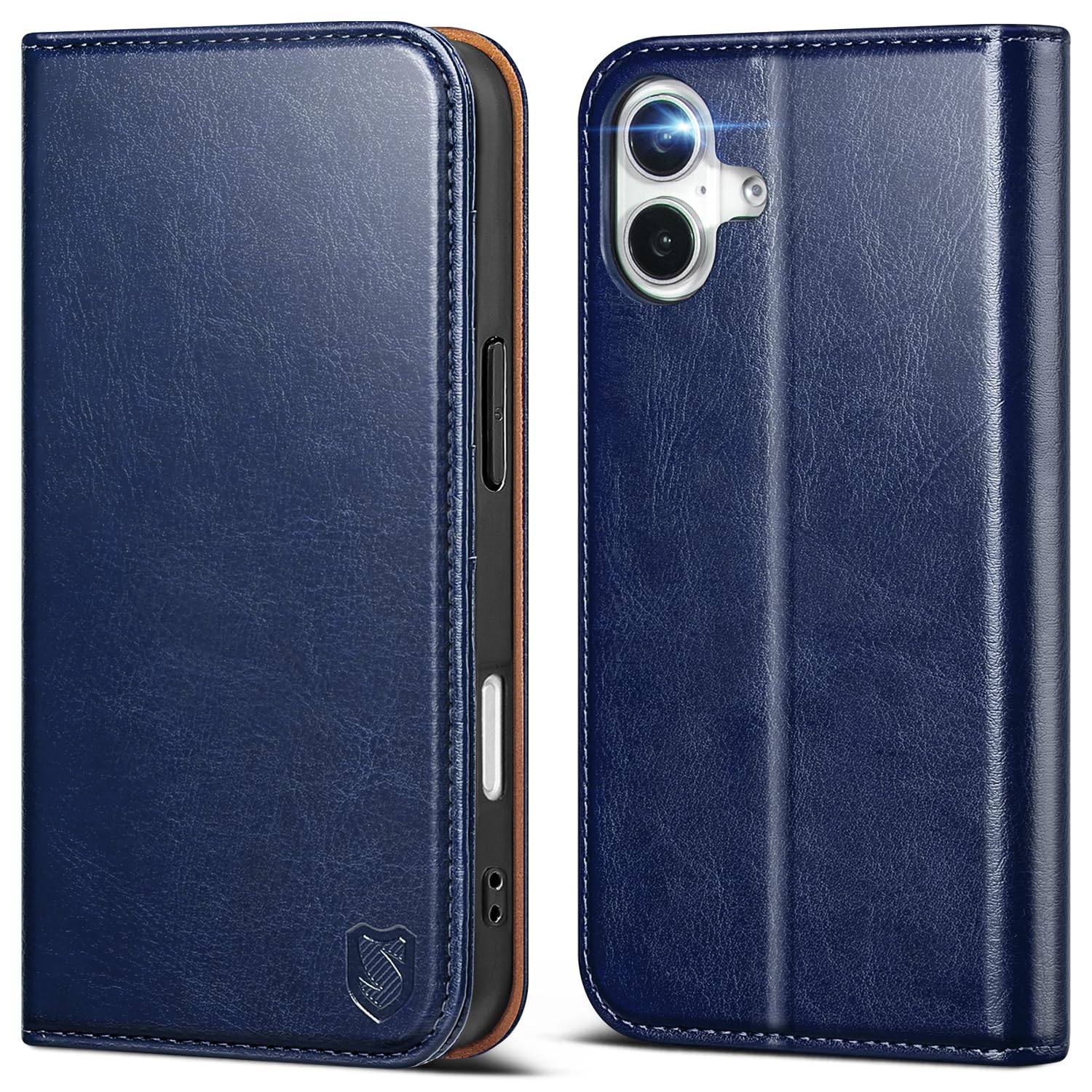 Scutumate Compatible with iPhone 17 Case Wallet with Card Holder [4 Card Slots] Kickstand [RFID Blocking] PU Leather Phone Case Flip Folio Protective Cover TPU Shockproof,for Apple 17 6.3",Blue