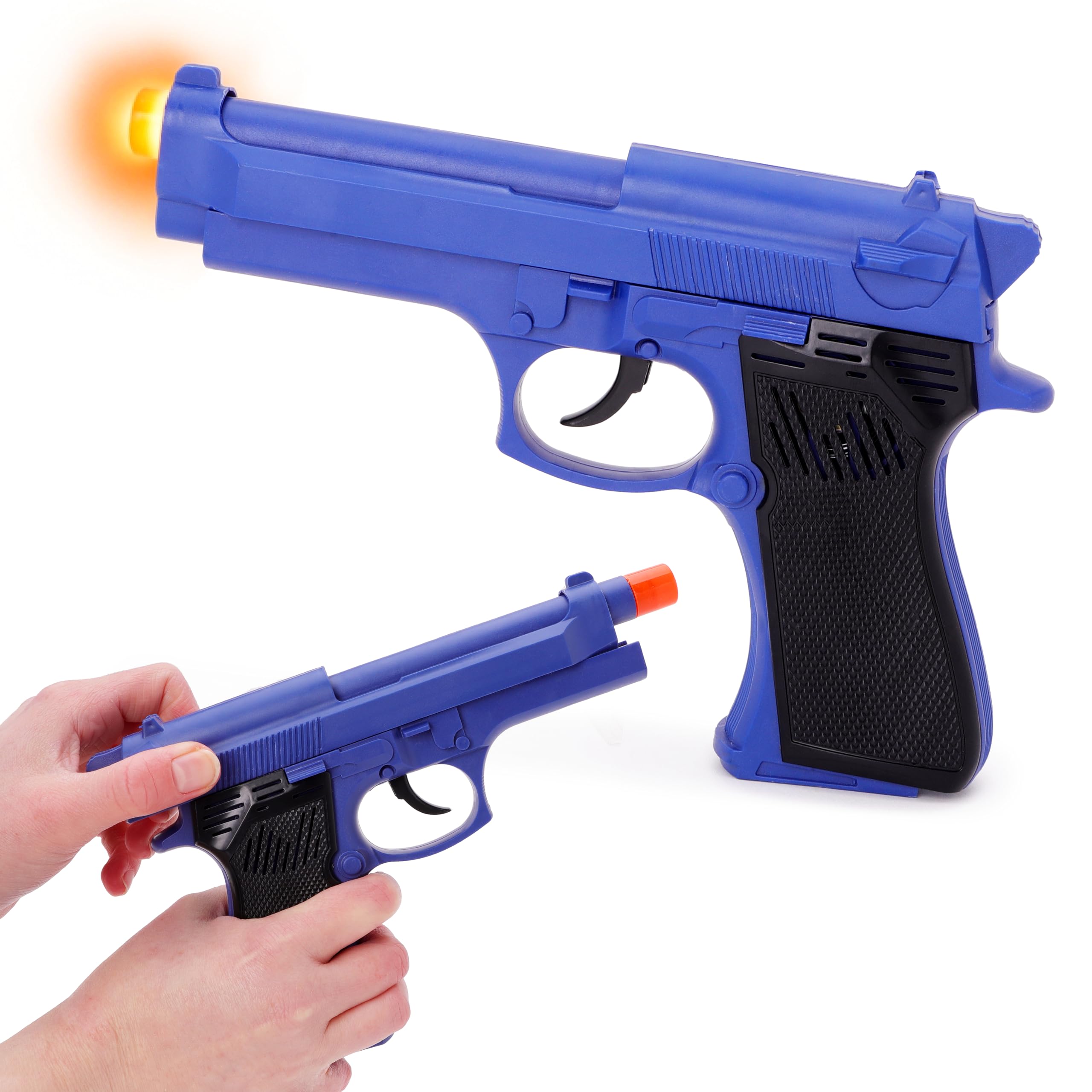 Toyland® 28cm Blue Toy Pistol With Light + Sound - Police Roleplay - Fancy Dress