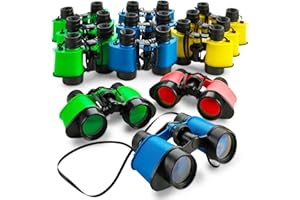 Kicko Toy Binoculars with Neck String - 24 Pack - 3.5 x 5 Inch - Novelty Binoculars for Children, Sightseeing, Birdwatching, Wildlife, Outdoors, Scenery, Pretend, Play, Colors May Vary