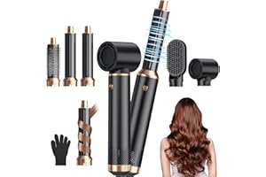 5 in 1 Hair Dryer Brush, Blow Dryer Brush Air Curler, Detachable Hot Air Brush Upgrade Curling Brush Iron, Negative Ion Air C