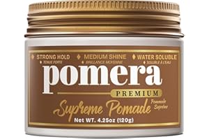 Pomera Supreme Hair Pomade, 4.25oz, Strong Hold, Medium Shine, Water Soluble