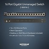 NETGEAR 16-Port Gigabit Ethernet Switch GS316 Desktop Fanless Quiet Black view 2