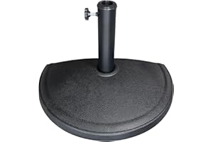 US Weight Half Round 20 lb Patio Umbrella Base - Adjustable Umbrella Stand for Posts up to 1.9 in - Sun and Weather Resistant - Half Round Design with Textured Surface