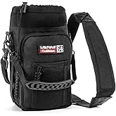 Wild Wolf Outfitters - #1 Best Water Bottle Holder for 64 oz Bottles - Carry, Protect and Insulate Your Flask with This Military Grade Carrier w/ 2 Pockets and an Adjustable Padded Shoulder Strap.
