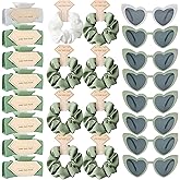 Tethzeng Bridesmaid Scrunchies Proposal Gifts Bachelorette Hair Claws Clips women heart sunglasses for Wedding Party Favors (White&sage green)
