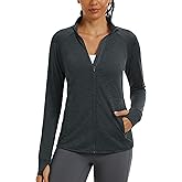 MAGCOMSEN Women's UPF 50+ Athletic Jackets Full Zip Lightweight Workout Jacket SPF Sun Protection Shirts Hiking Running