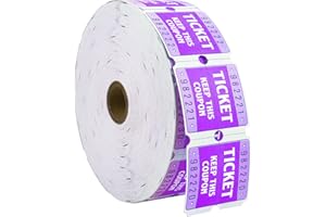 L LIKED Raffle Tickets Double Roll 2000 Tickets Consecutively Numbered 50/50 Raffle Tickets for Event Party (Easy Read Purple)