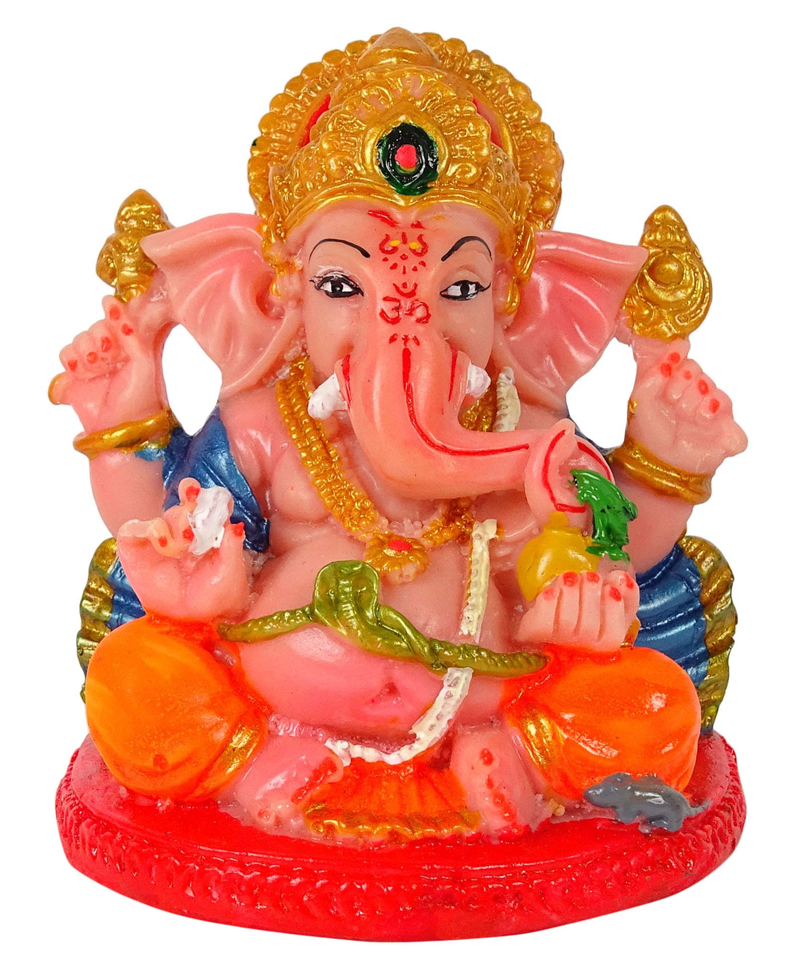 IBA Indianbeautifulart Lord Ganesha Handcrafted Resin Statue 8 Cm Small Idol For Car Dashboard Figurines Home Decor