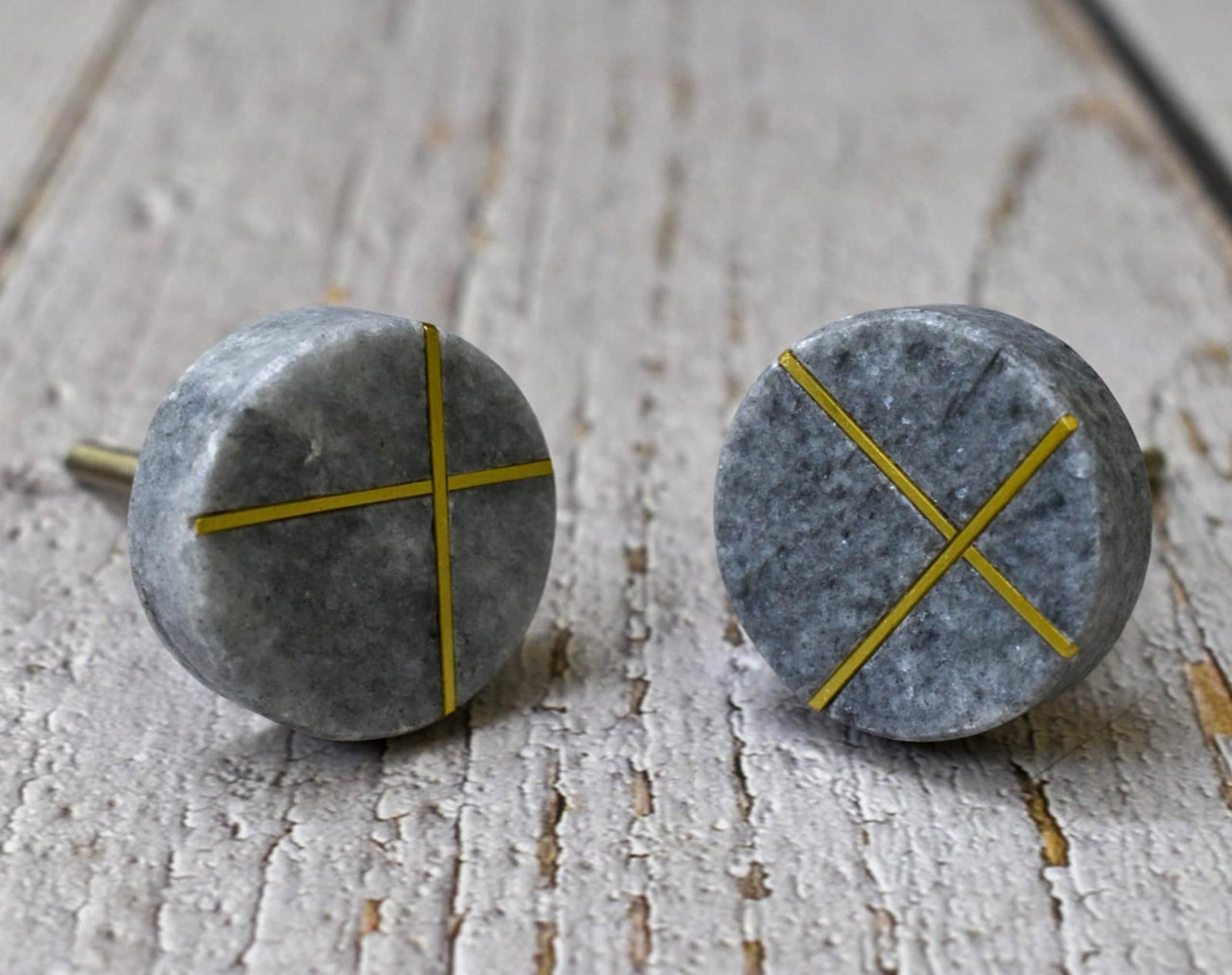 ARTISNO Round Marble Brass Knob, Modern Cabinet Knob, Decorative Hardware, Furniture Hardware, Cabinet Handles, Dresser Pull Set-6