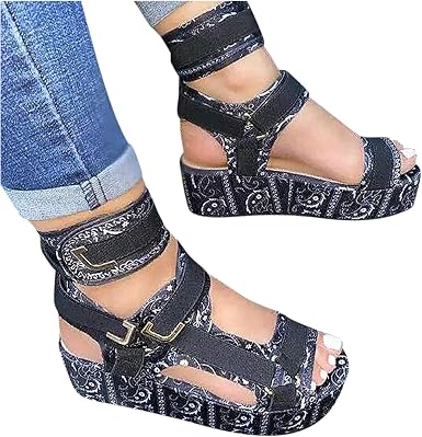 Amazon.com: POTO Sandalias para mujer plataforma, mujer nuevo 2021 cómodo  dedo abierto tobillo correa sandalias zapatos verano casual zapatillas flip  flops: Clothing