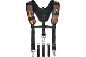 WELKINLAND Heavy Duty Tool Belt Suspender, Comfy Padded Tool Belt Suspenders, RipStop Construction Tool Belts Suspender, Fully-Adjustable Tool Belts Suspenders For Men, Carpenter Belt Suspender