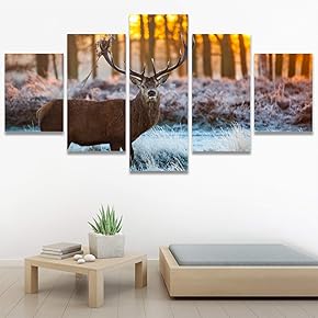 SIGNWIN 5 Panel Canvas Wall Art Modern Art...