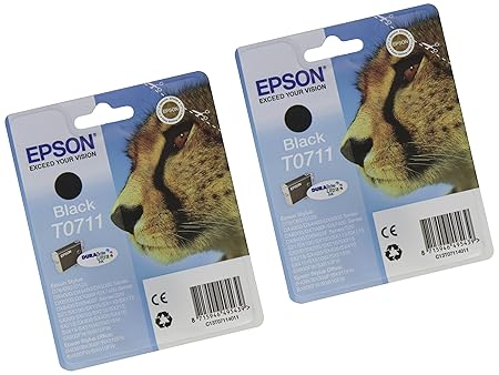 Epson Original T0711 x2 Packung mit 2 Tintenpatrone schwarz