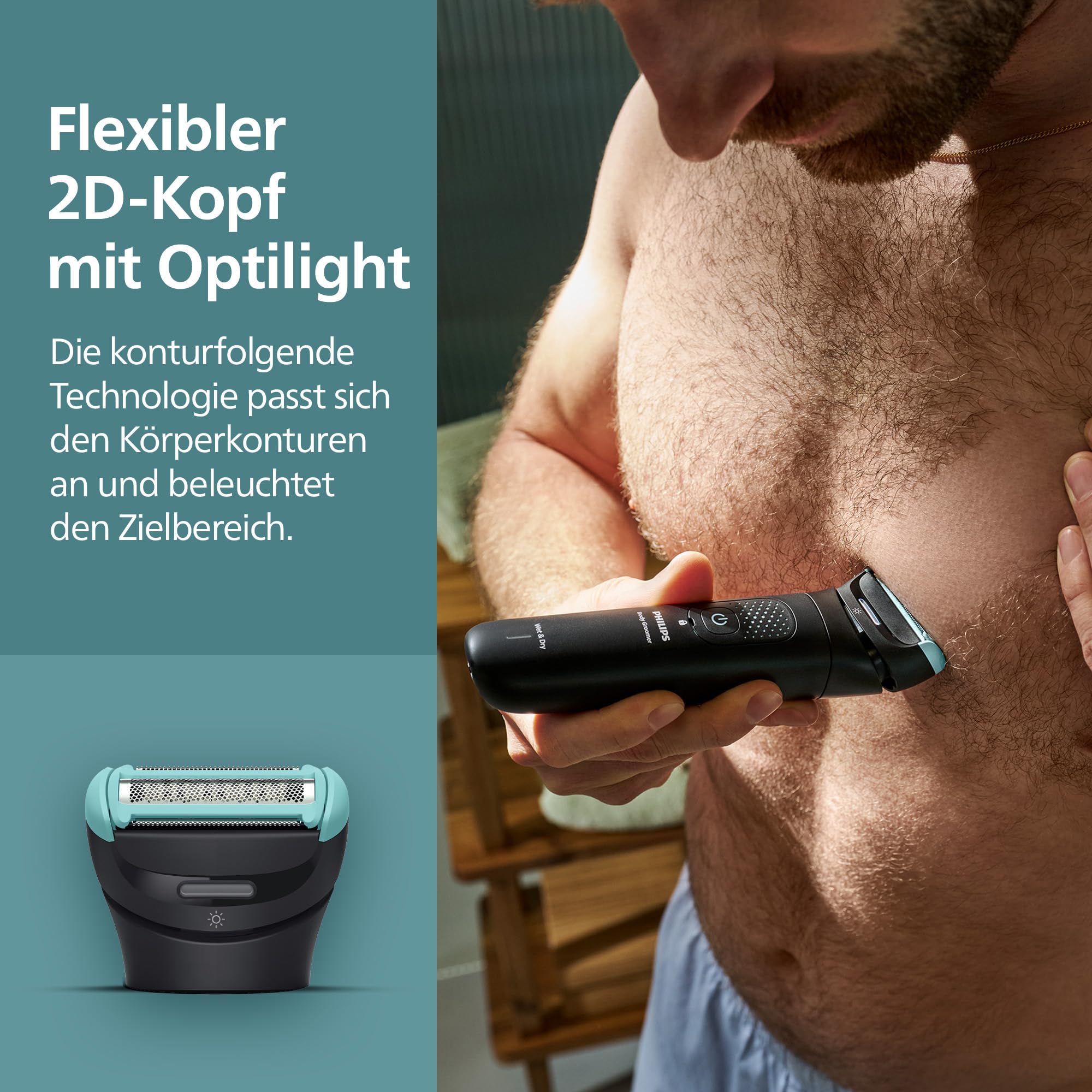 Philips BodyGroom Ersatzscherfolie – Rasiersystem mit Dreifachschutz, gründliche und glatte Rasur, 100% duschfest, Modell BG2010/43 4
