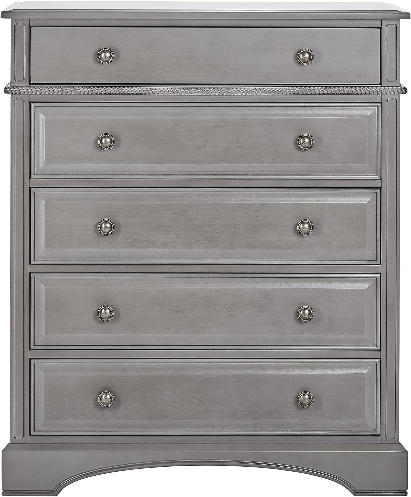 evolur dresser storm grey Five Drawers Baby crib