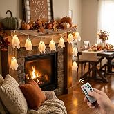 8.85ft Halloween Decoration String Lights, Light up Garland,Handmade LED Ghost String Banner, Ghost Lights With 10 LED for Mantle, Fireplace, Party Indoor Outdoor Decor.