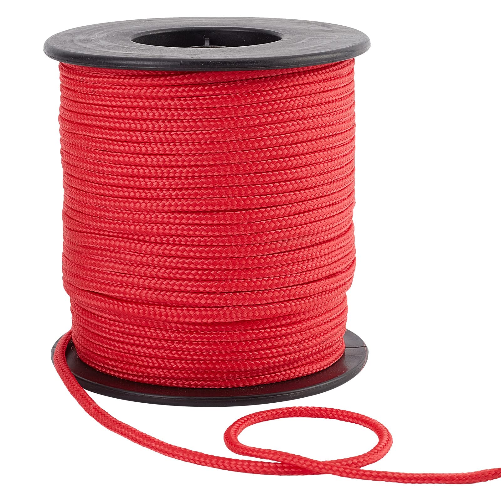 PH PandaHall 50m Red Nylon Cord, 3mm Chinese Knotting Thread Braided Lift Shade Cord Blinds String Wind Chime String Replacement for Lanyards Macrame Craft Gift Windows Shades