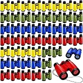 Jiuguva 50 Pack Binoculars Small Compact Binoculars with Neck Strap Camping Party Favors Nature Exploration Toys for Bird Watching, Hiking, Camping, Travel, Learning(Multicolor)