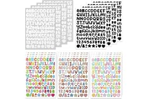 BINLINHONGO 2420 Small Alphabet Stickers, 20 Sheets 1/2 Inch Self-Adhesive Vinyl Letters Sticker Decals for Scrapbooks, Signs