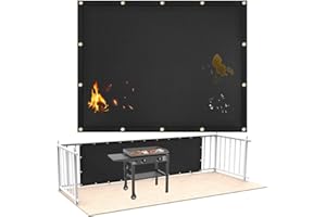 AMERBRO Fireproof Grill Heat Shield to Protect Deck Fence from Grill Heat, Heat Shield for Wood Stove, Stove Wall Protector Fridge, BBQ Grill Mat Accessories Compatible with Blackstone, 3'x4'