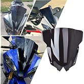 Windscreen Windshield Front Fairing Screen for YZFR6 YZF R6 2008-2016 | Dark Tinted Wind Faring,Double Bubble Design Reduces Wind Blast At Highway Speeds,Straight Forward Install for YZF-R6 Parts