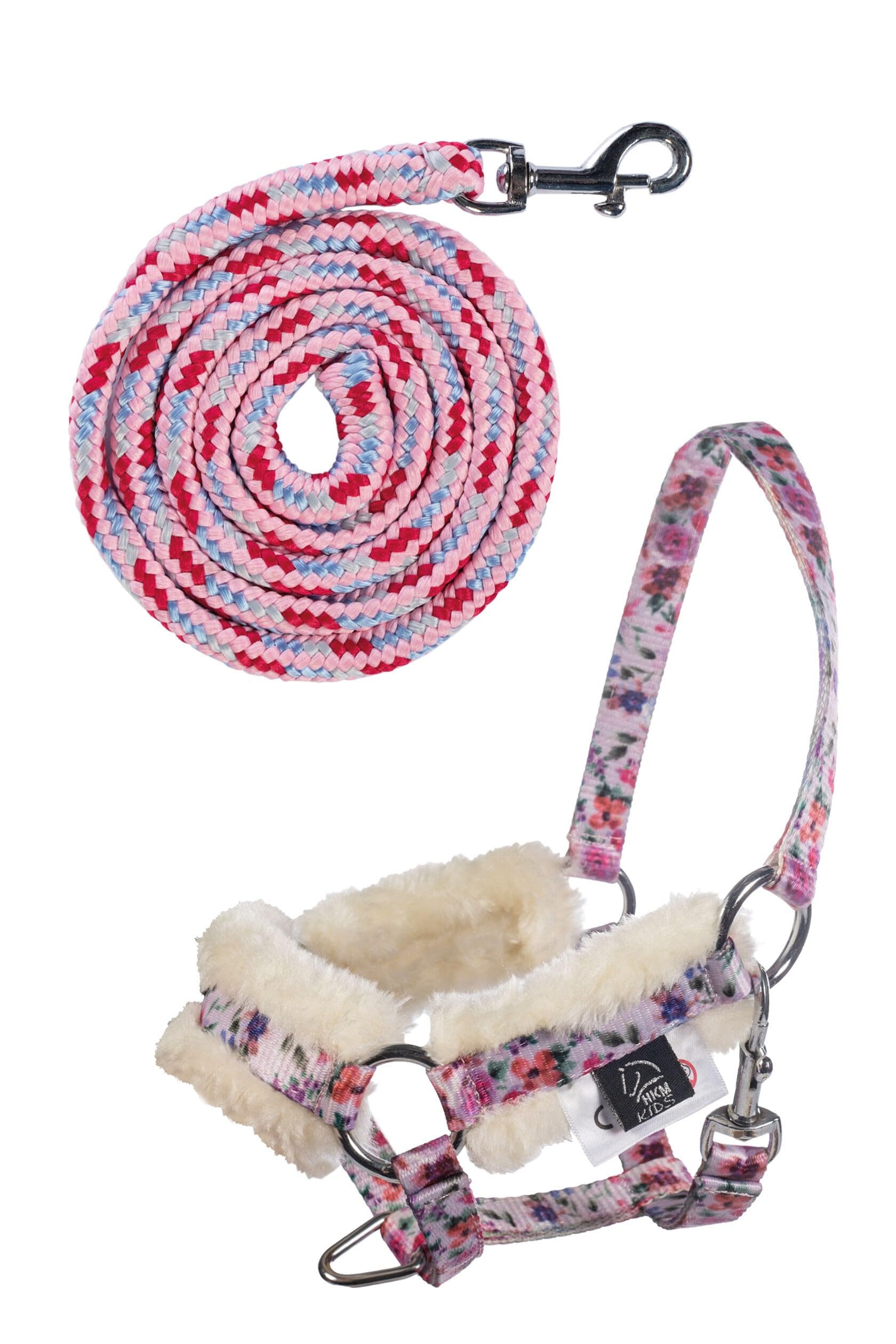 HKM Hobby Horsing Print Head Collar And Lead Rope, Flower, One Size
