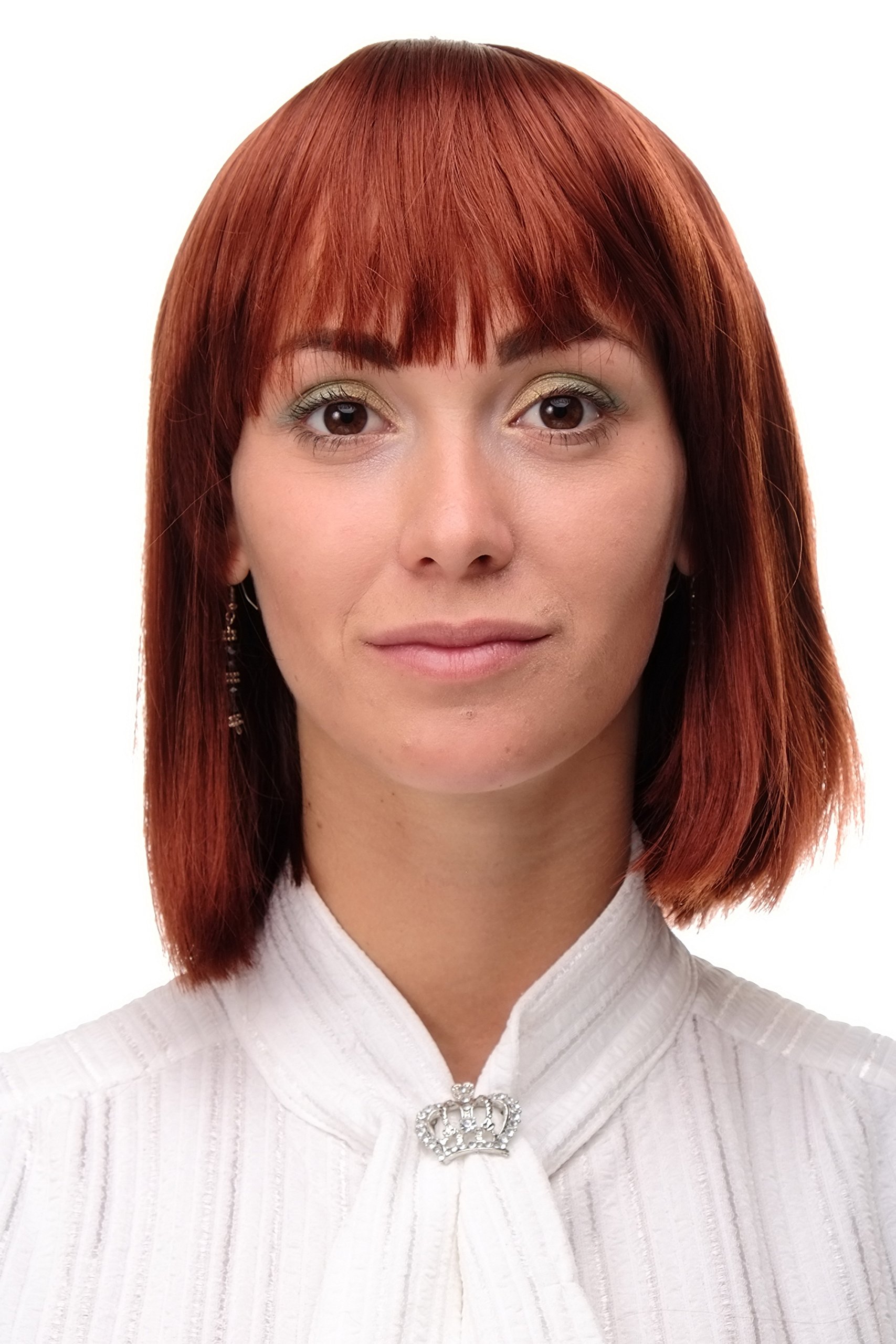 WIG ME UP 7803-350 Lady Quality Wig short Page Long Bob Longbob fringe bangs dark copper red
