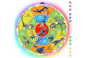 ZOHANINDL 30 Inch LED Dart Board Kids Game,12PCS Sticky Balls,Indoor/Outdoor Sports Carnival Games Yard Party, Suitable for 3 4 5 6 7 8 9 10 Years Old Boys and Girls Birthday Gifts Dinosaur Toys