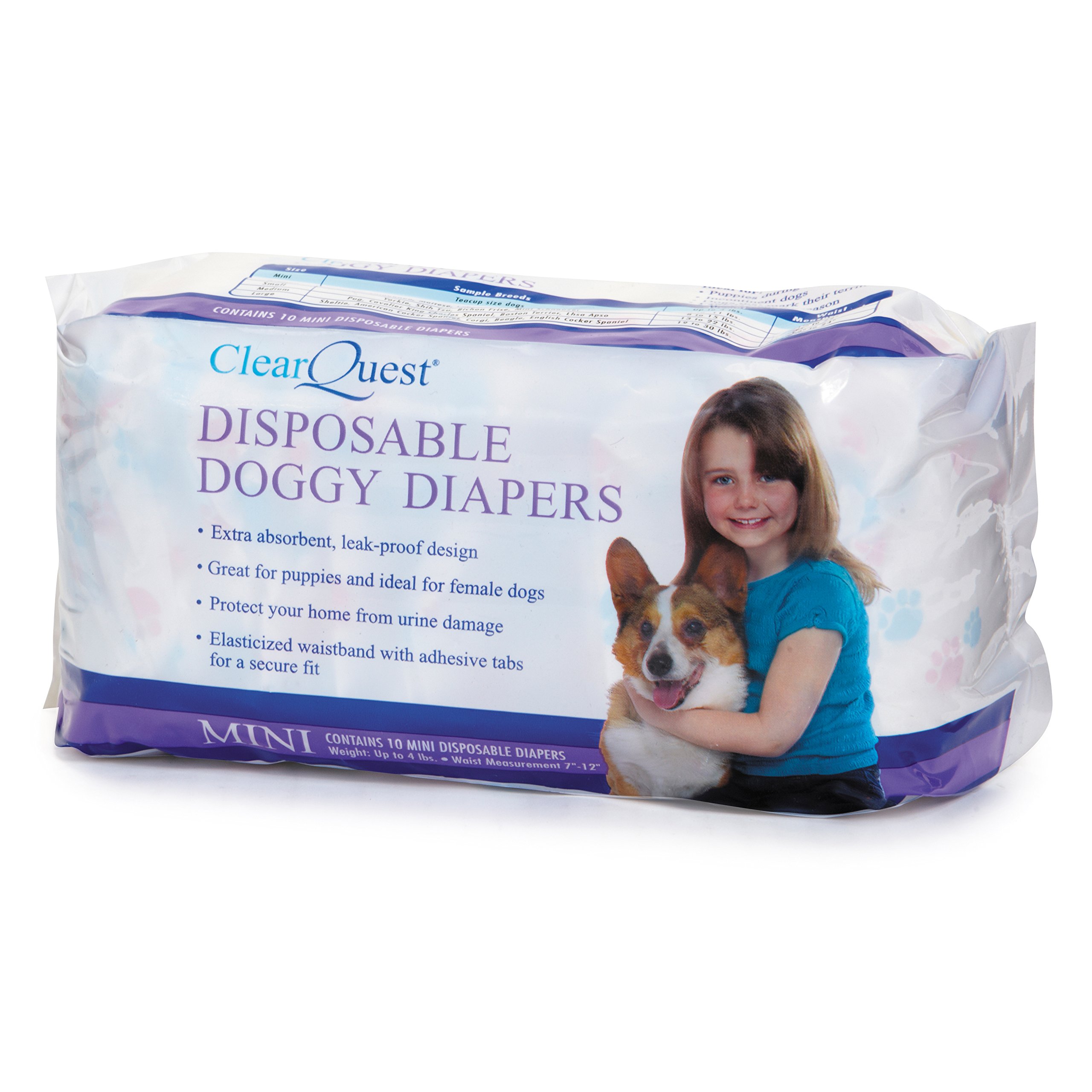 Photo 1 of ClearQuest Disposable Doggy Diapers, Super Absorbent Leak-Proof Pet Diapers