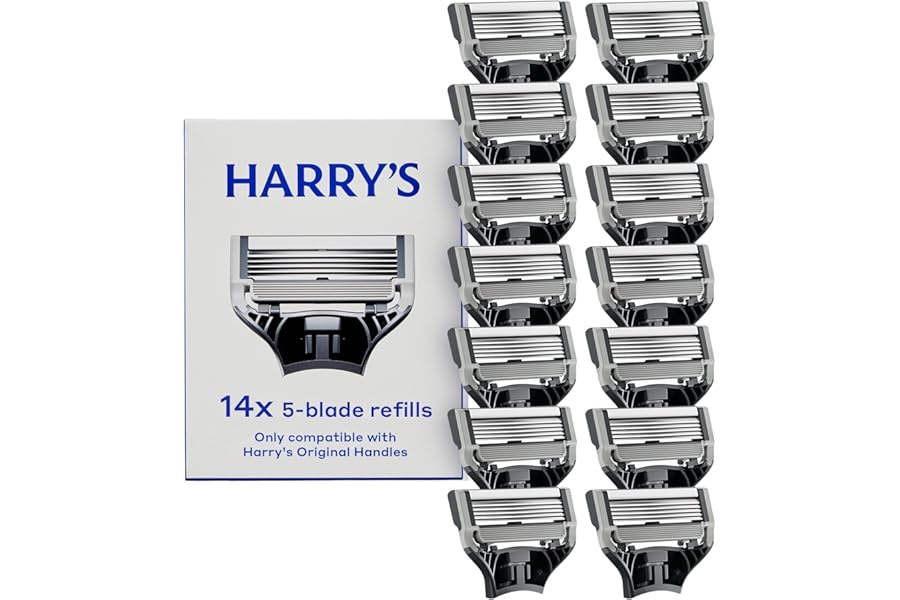 Harry’s Original Razor Blades for Men – 14 Count – Premium Razor Blade Refill Cartridges – German Engineered