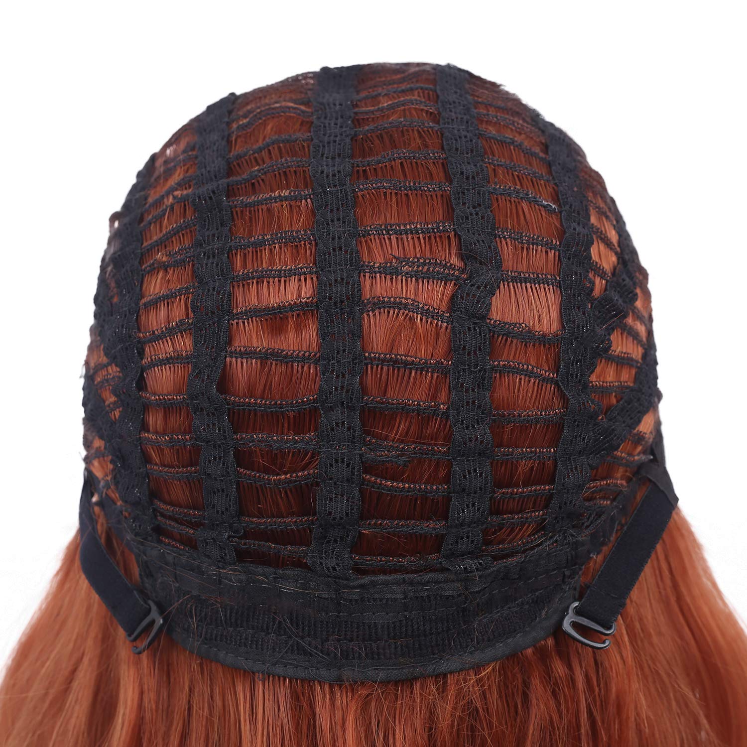 Sallcks Womens Long Straight Brown Wigs Natural Synthetic Full Wigs Cosplay Wigs with Wig Cap