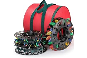 EDSRDUS Christmas Light Storage Reels, 3 Spools and Durable Oxford Storage Bag for Tangle-Free Lights Cord Organization