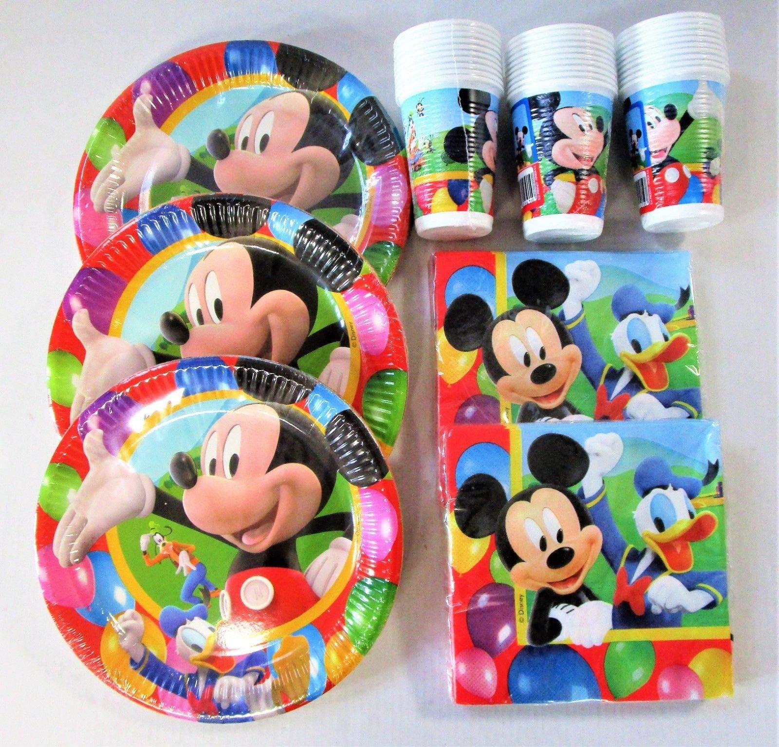 Disney Mickey Mouse Party Tableware Pack for 30 People - Plates Cups and Napkins