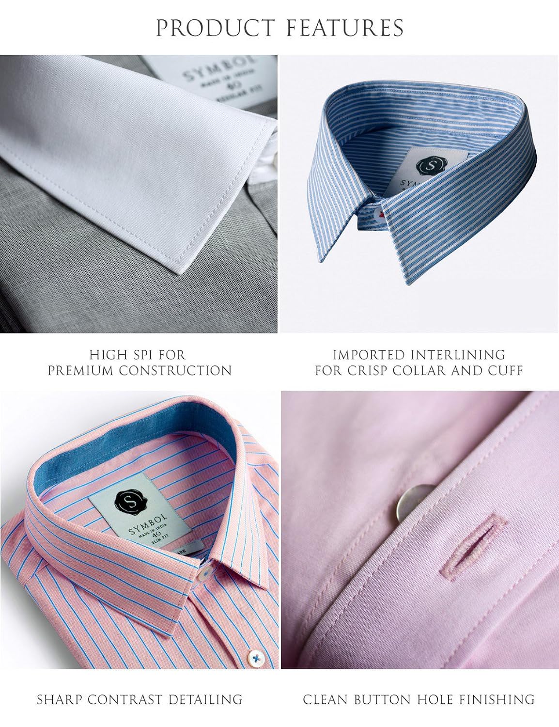 symbol amazon brand men's formal premium dobby regular fit shirt